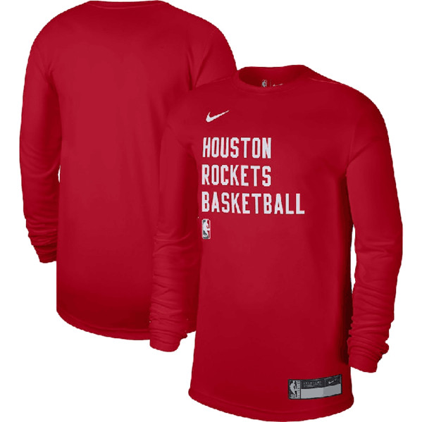 Men's Houston Rockets Red 2023/24 Legend On-Court Practice Long Sleeve T-Shirt